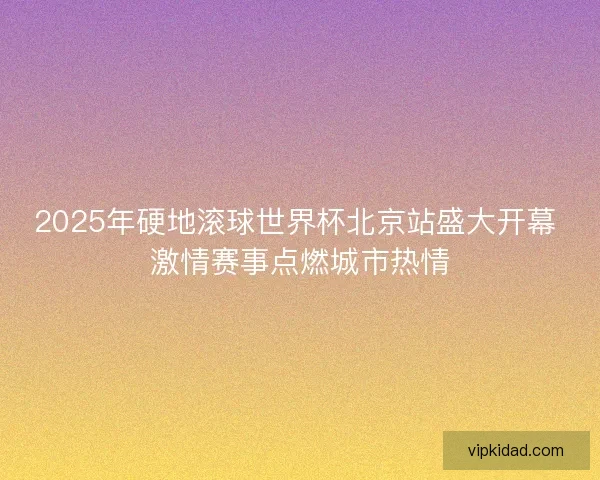 2025年硬地滚球世界杯北京站盛大开幕 激情赛事点燃城市热情 2025年硬地滚球世界杯北京站盛大开幕 激情赛事点燃城市热情