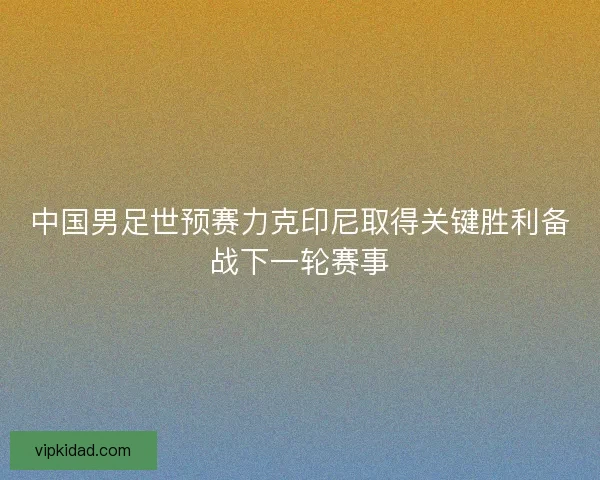 中国男足世预赛力克印尼取得关键胜利备战下一轮赛事 中国男足世预赛力克印尼取得关键胜利备战下一轮赛事